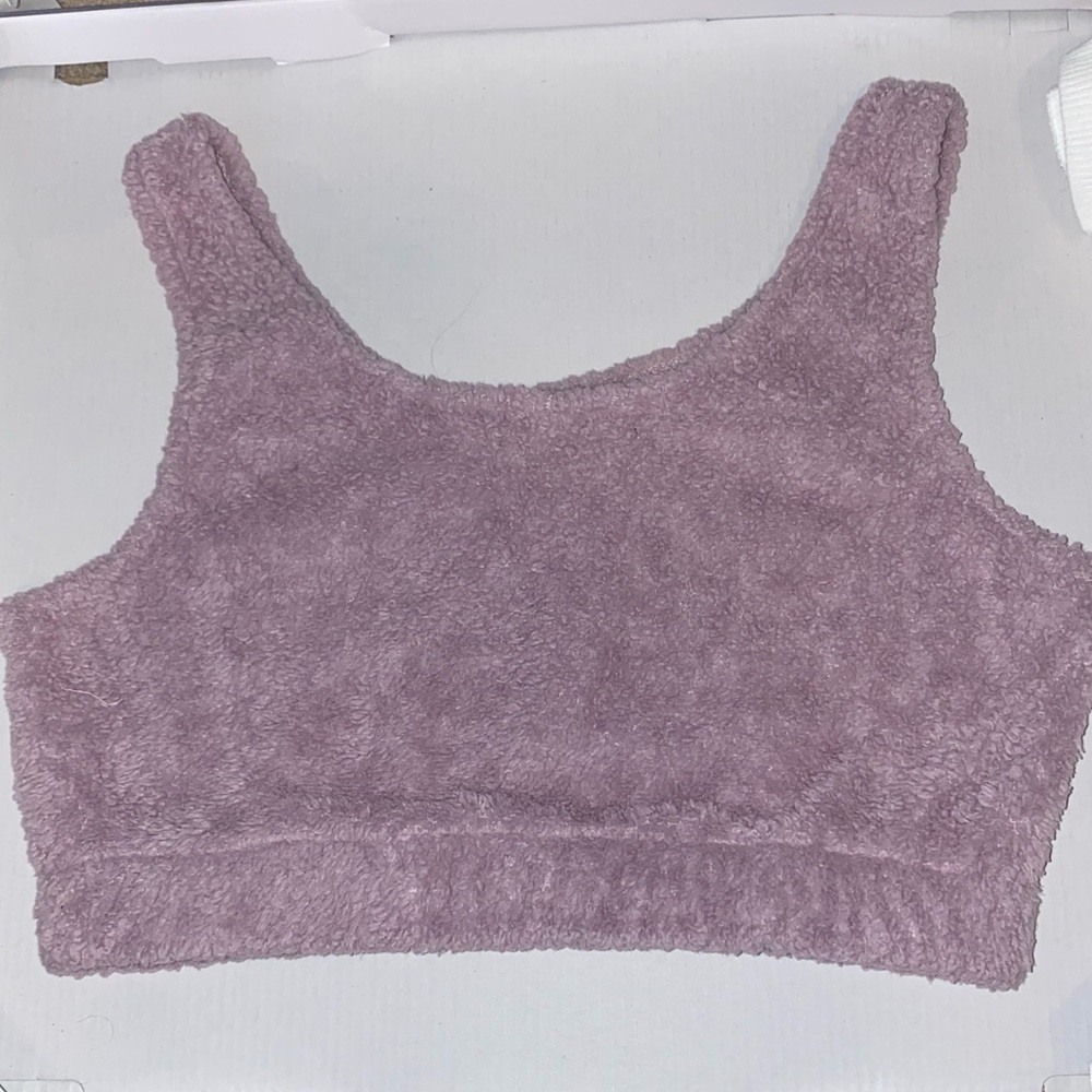 Light Purple Cropped fuzzy tank top